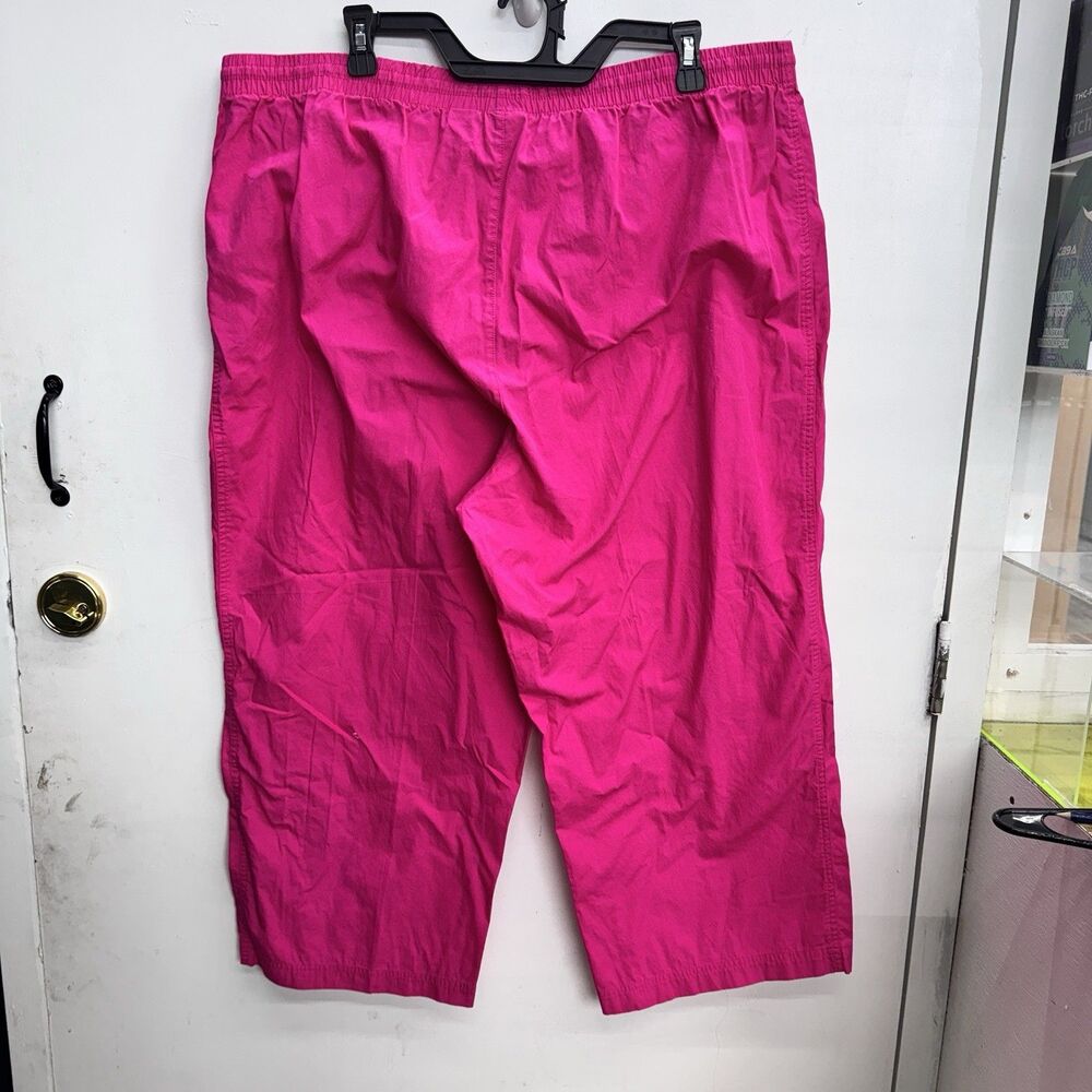 Etonne by Sarah Richards Woman Pink Pants 18-20 2XL Cropped Wide Leg embroidered - Picture 9 of 10